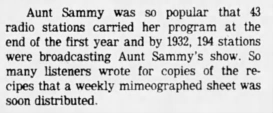 Aunt Sammy aired on 194 stations by 1932 - 