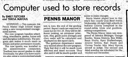 Clipping from Indiana Gazette