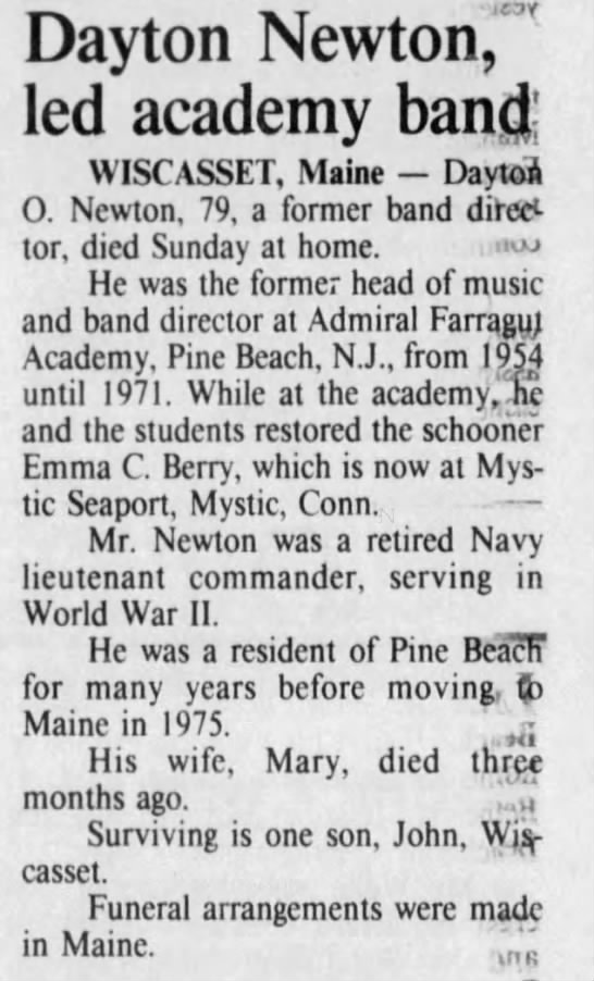 Obituary for Dayton O. Newton (Aged 79) - 