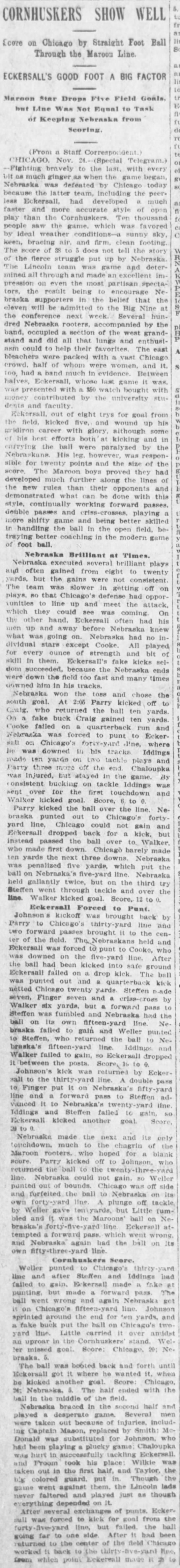 1906 Chicago-Nebraska football part 1 - 