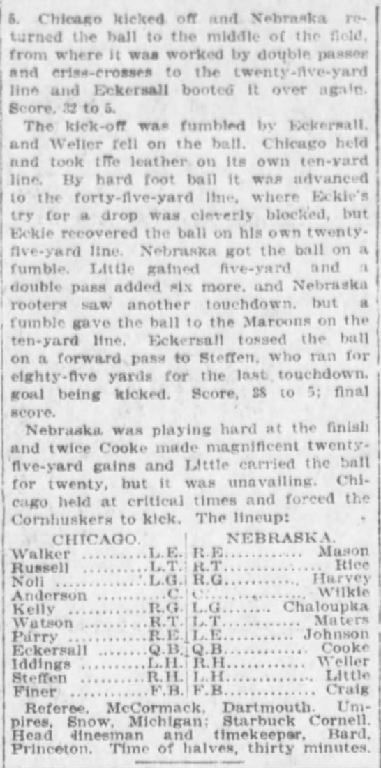 1906 Nebraska-Chicago football part 2 - 