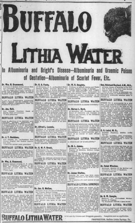Buffalo Lithia Water ad (1897) - 