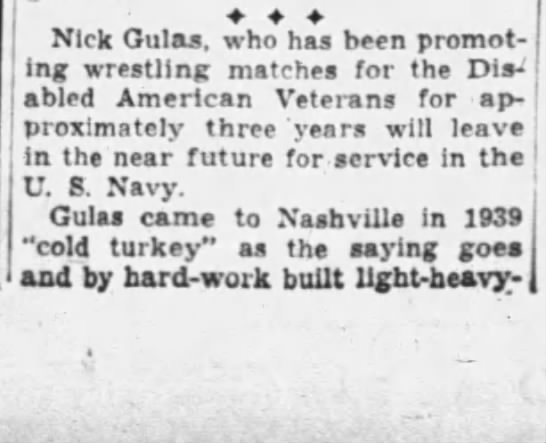 Nick Gulas Navy January 1944 - 