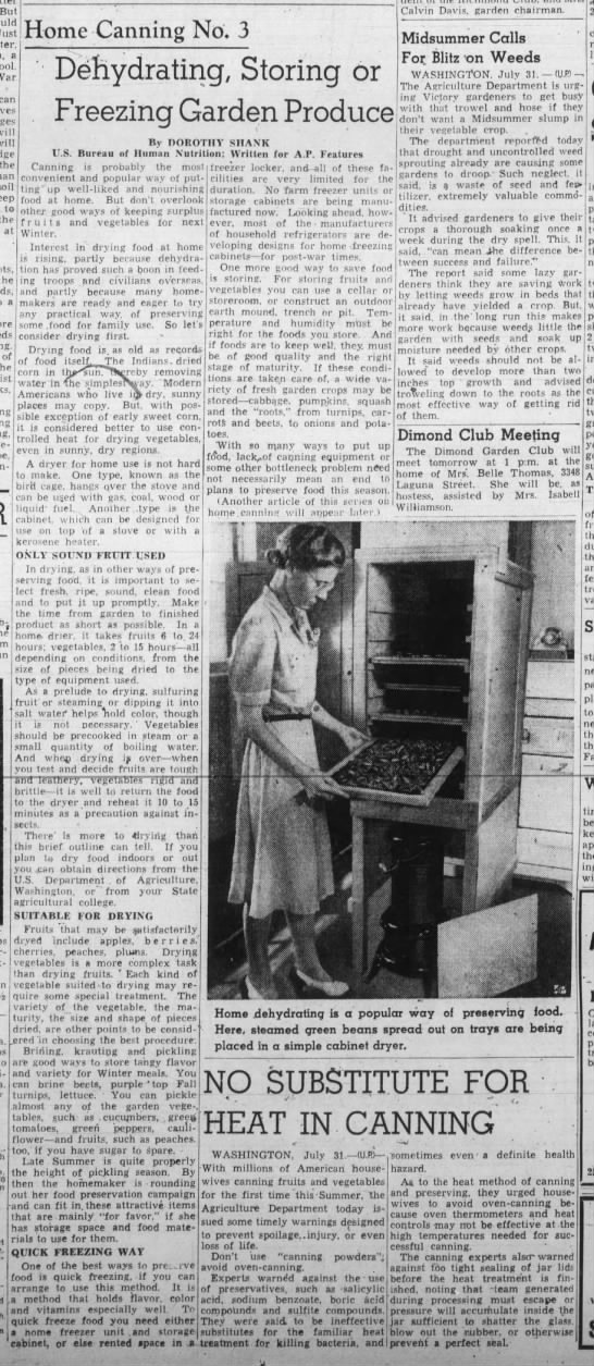 Ideas for storing victory garden produce, 1943 - 