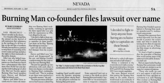 Burning Man co-founder files lawsuit - 
