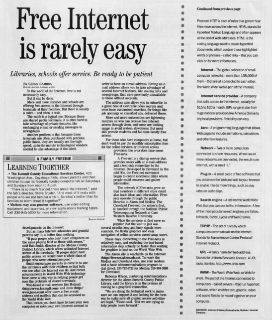 Free-Net article from 1997 - 