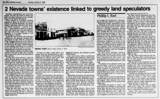 2 Nevada towns' existence linked to greedy land speculators - 