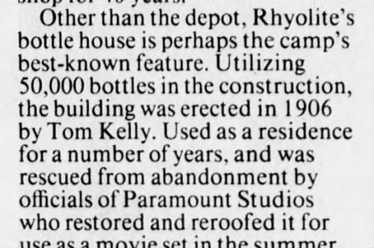 Rhyolite Bottle House - 