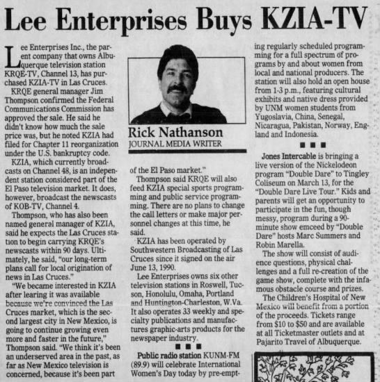 Lee Enterprises Buys KZIA-TV - 