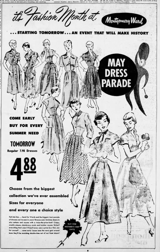 Women's dress ad (New Mexico, 1950) - 