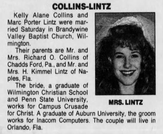 Marriage of Collins / Lintz - 