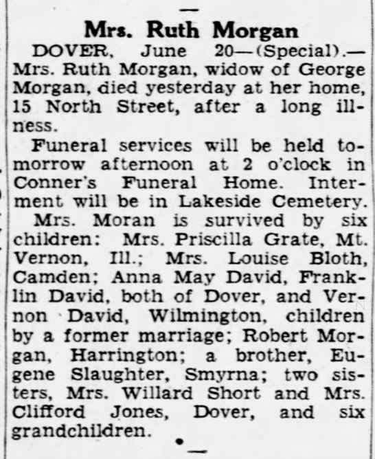 Ruth David (Morgan) obituary - 