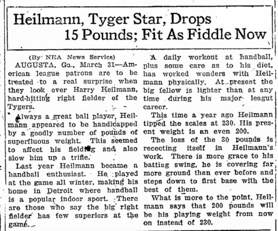 Heilmann, Tyger Star, Drops 15 Pounds; Fit As Fiddle Now - 