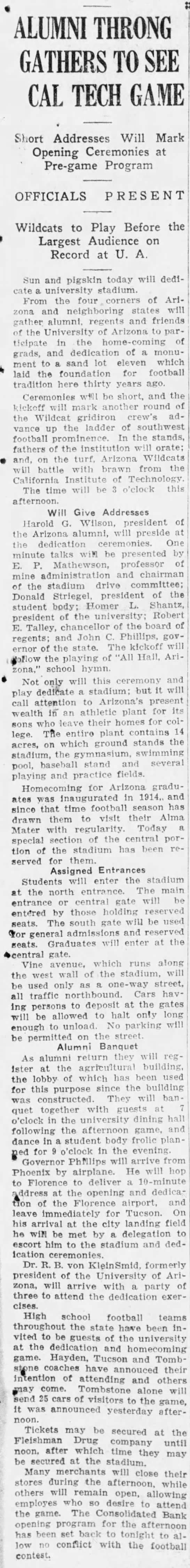 Arizona Stadium Dedicated - 