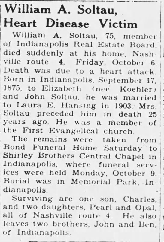 Obituary for William A. Soltau (Aged 75) - 