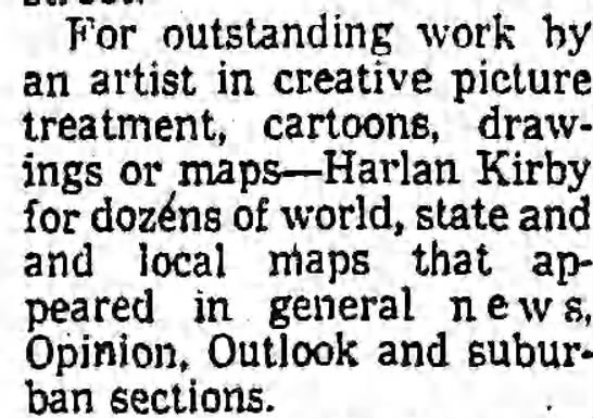Harlan Kirby award by L.A. Times for outstanding art. 1/31/1963 - 