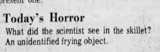 Unidentified frying object (1967). - 