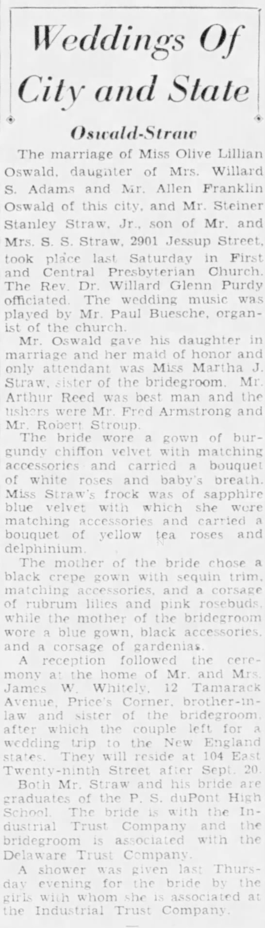 Oswald-Straw wedding - 