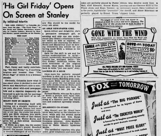 His Girl Friday* - 