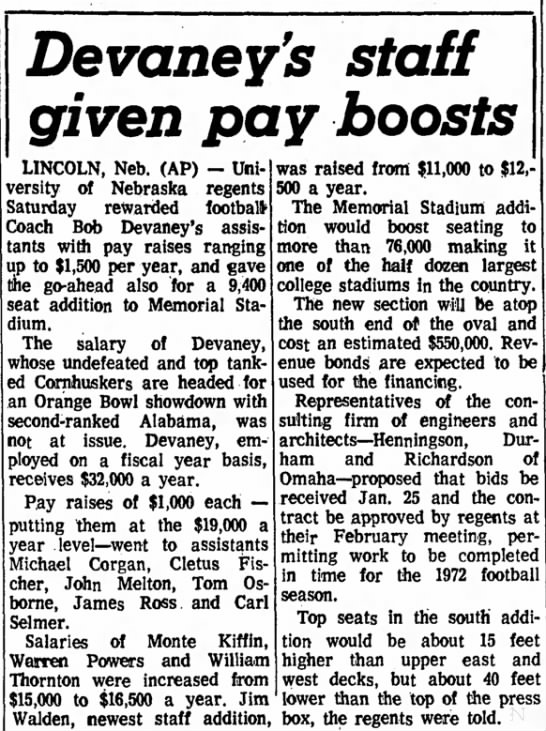 1966 pay raises and stadium expansion - 