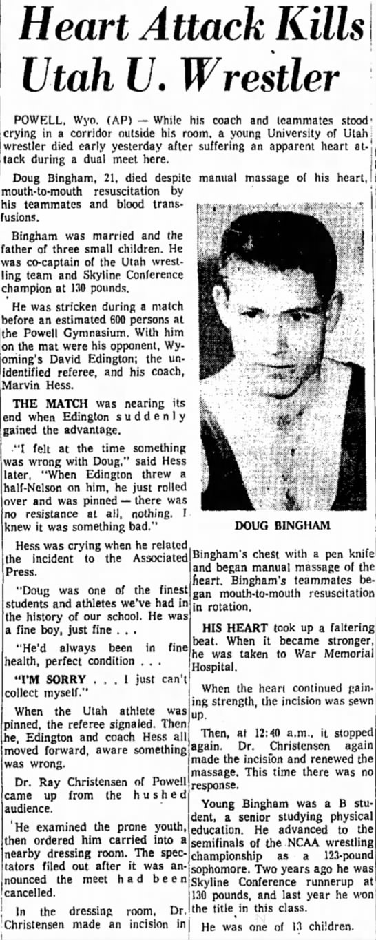 David Edington VS Doug Bingham 1961 - 