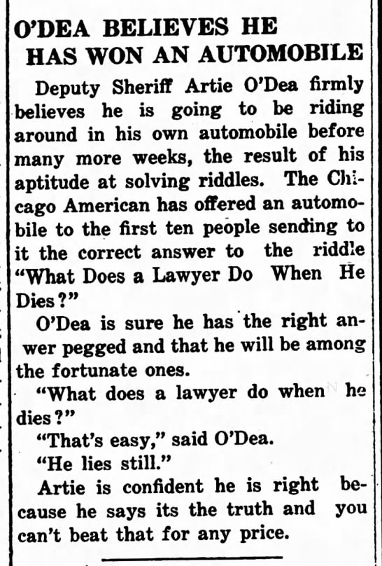 What a lawyer does when he dies--he lies still (1913). - 