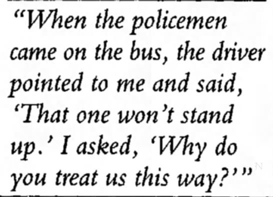 Rosa Parks on the day she was arrested - 