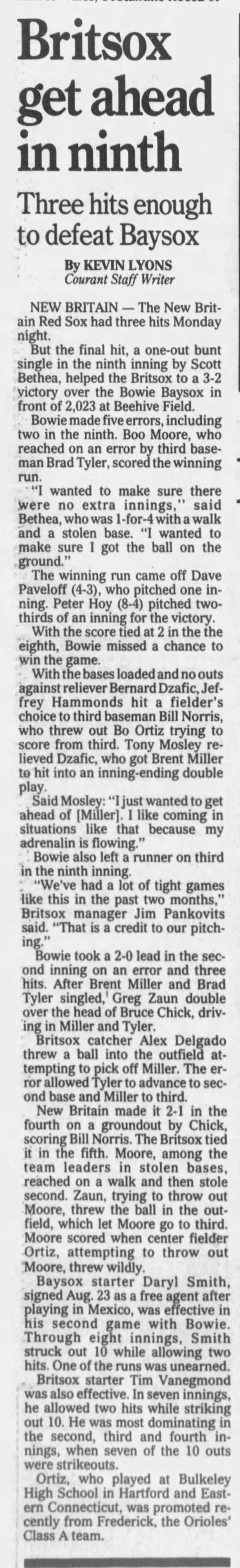 Tony Mosley - Aug. 31, 1993 - Greatest21Days.com - 