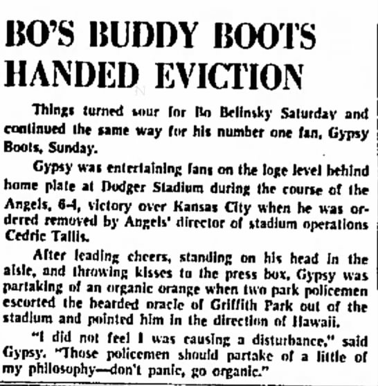 "Don't panic, go organic" in 1963, from Gypsy Boots. - 