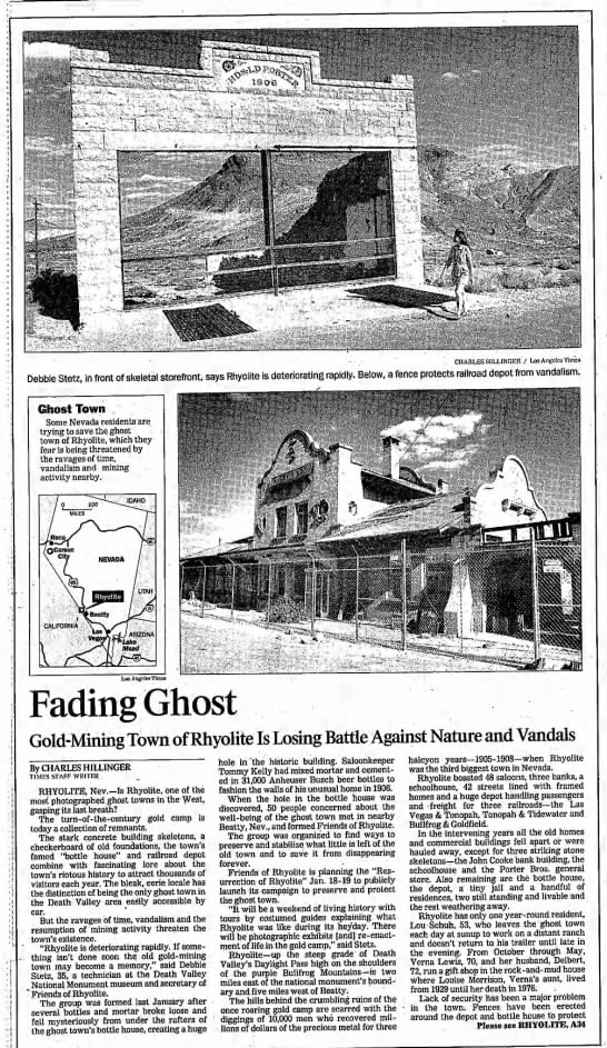 Nature and vandals take toll on Rhyolite ghost town - 