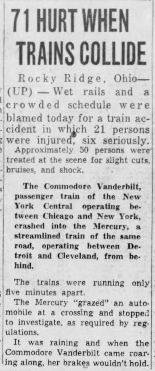 another account of Vanderbilt/Mercury crash - 