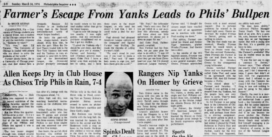 Sun 3/24/1974: Farmer talks about being traded from Detroit - 