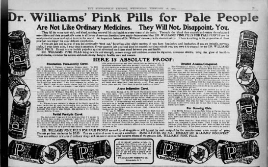 Dr. Williams' Pink Pills for Pale People ad (1903) - 