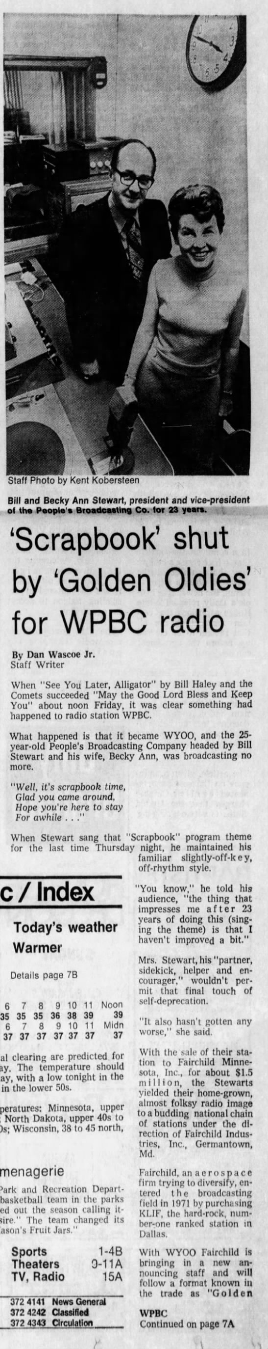 'Scrapbook' shut by 'Golden Oldies' for WPBC radio - 