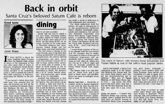 Back in orbit: Santa Cruz's beloved Saturn Cafe is reborn - 
