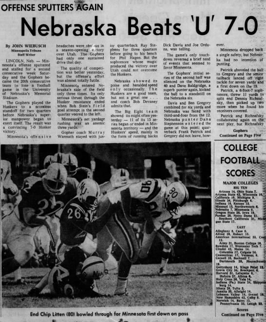 1967 Nebraska-Minnesota football, Mpls1 - 