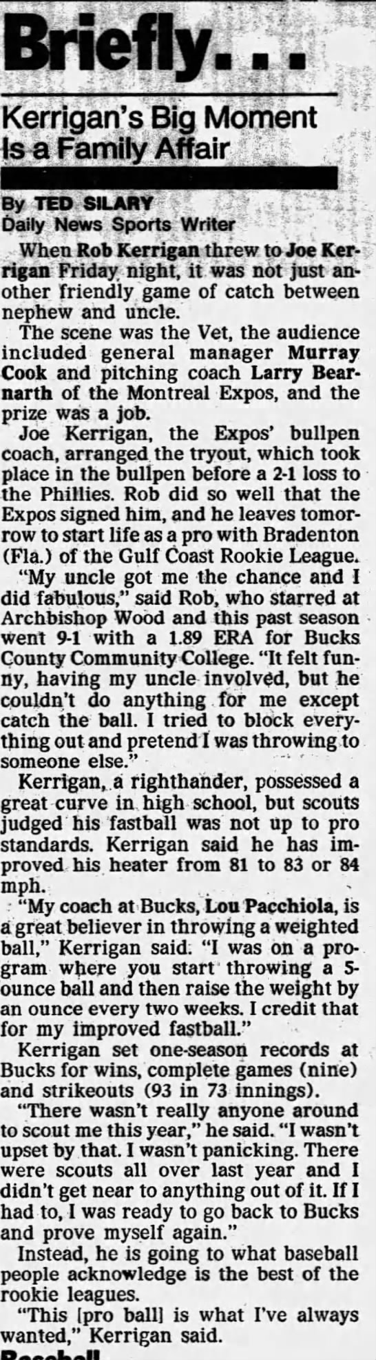 Rob Kerrigan - June 16, 1986 - 