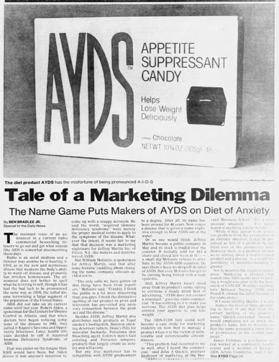 AYDS candy marketing issue - 