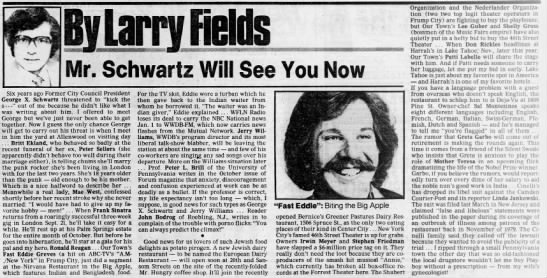 Mr. Schwartz Will See You Now/Larry Fields - 