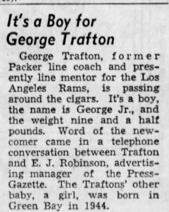 It's a Boy for George Trafton - 