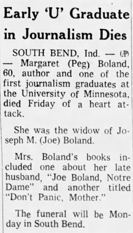Obituary for Lft Margaret Boland - 