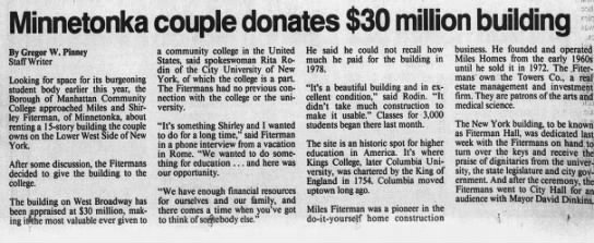 Minnetonka couple donates $30 million building - 