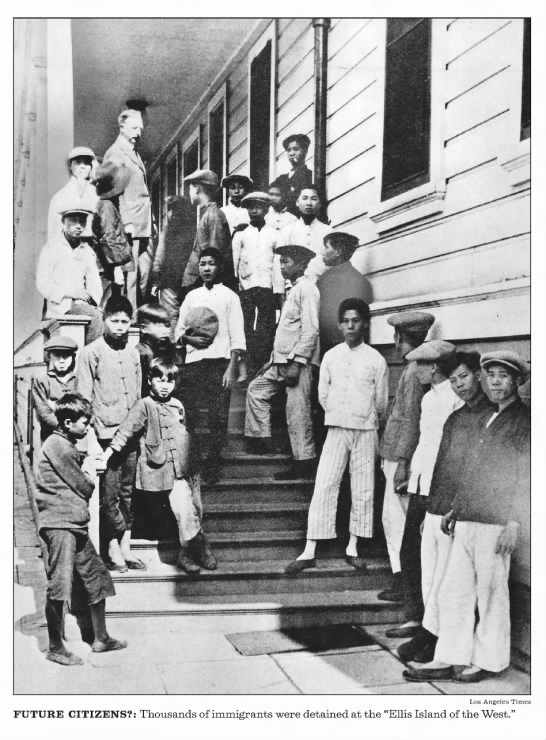 Photograph of immigrants at Angel Island, the "Ellis Island of the West" - 