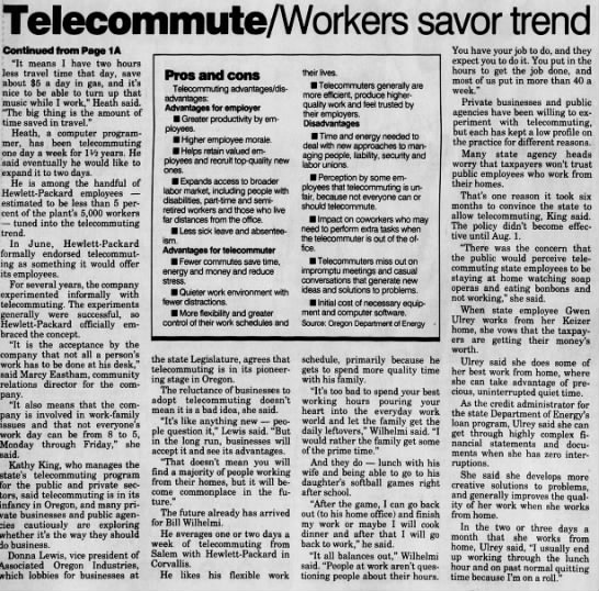 Comments on telecommuting - 