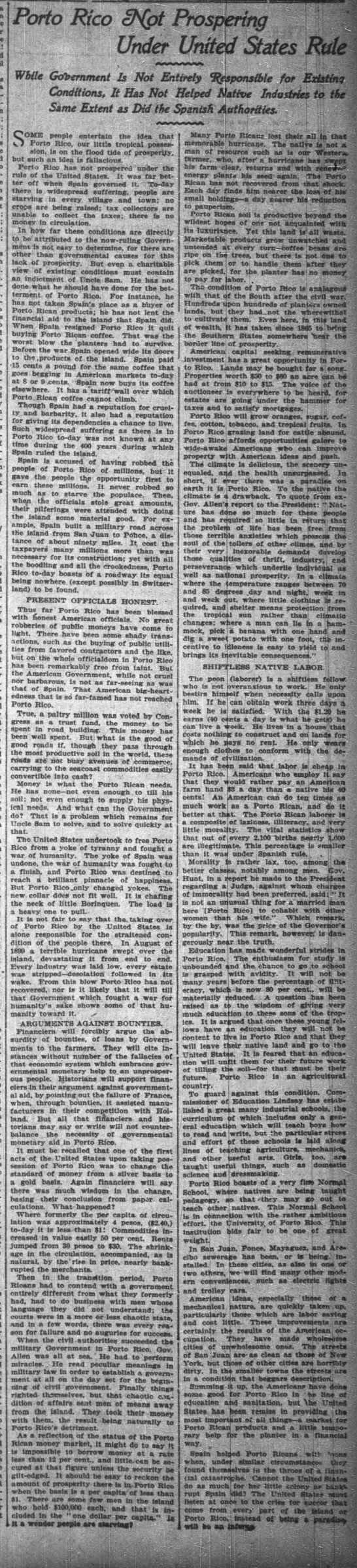 Porto Rico NYT 4 oct 1903 P27 - 