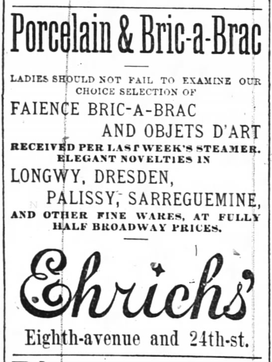 Bric-a-brac ad, 1879 - 