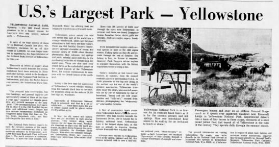 "U.S.'s Largest Park - Yellowstone" - 