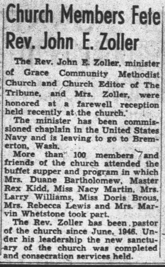 John Zoller, pastor, leaving Grace Community Methodist Church - 