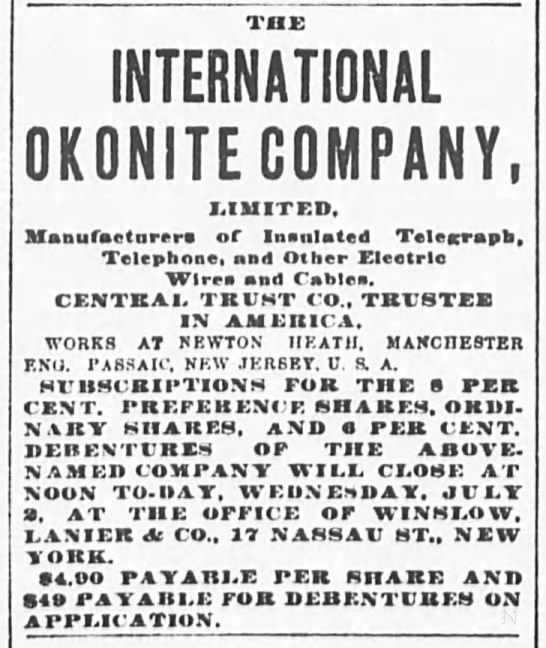 International Okonite Company, Ltd. - 