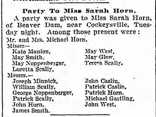 Scally 1905 Beaver Dam party - 